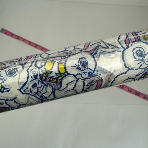 Vtg Roll of Transparent Designer Series Gift‎ Wrap Easter Bunny Rabbit Cute READ - Picture 7 of 10